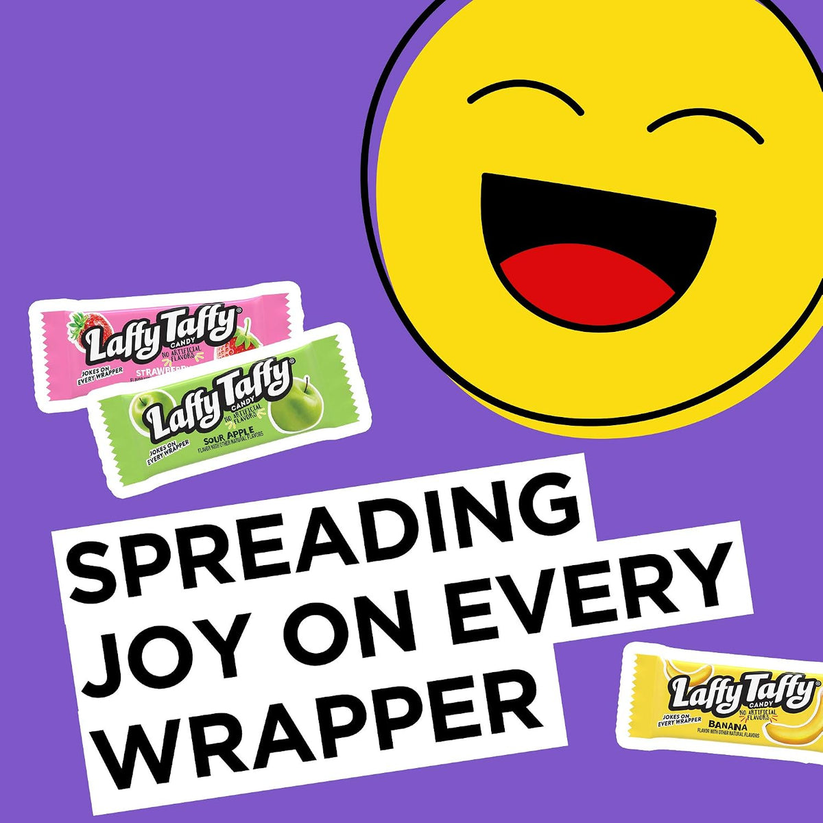 Laffy Taffy assorted mini bars scattered out of the bag