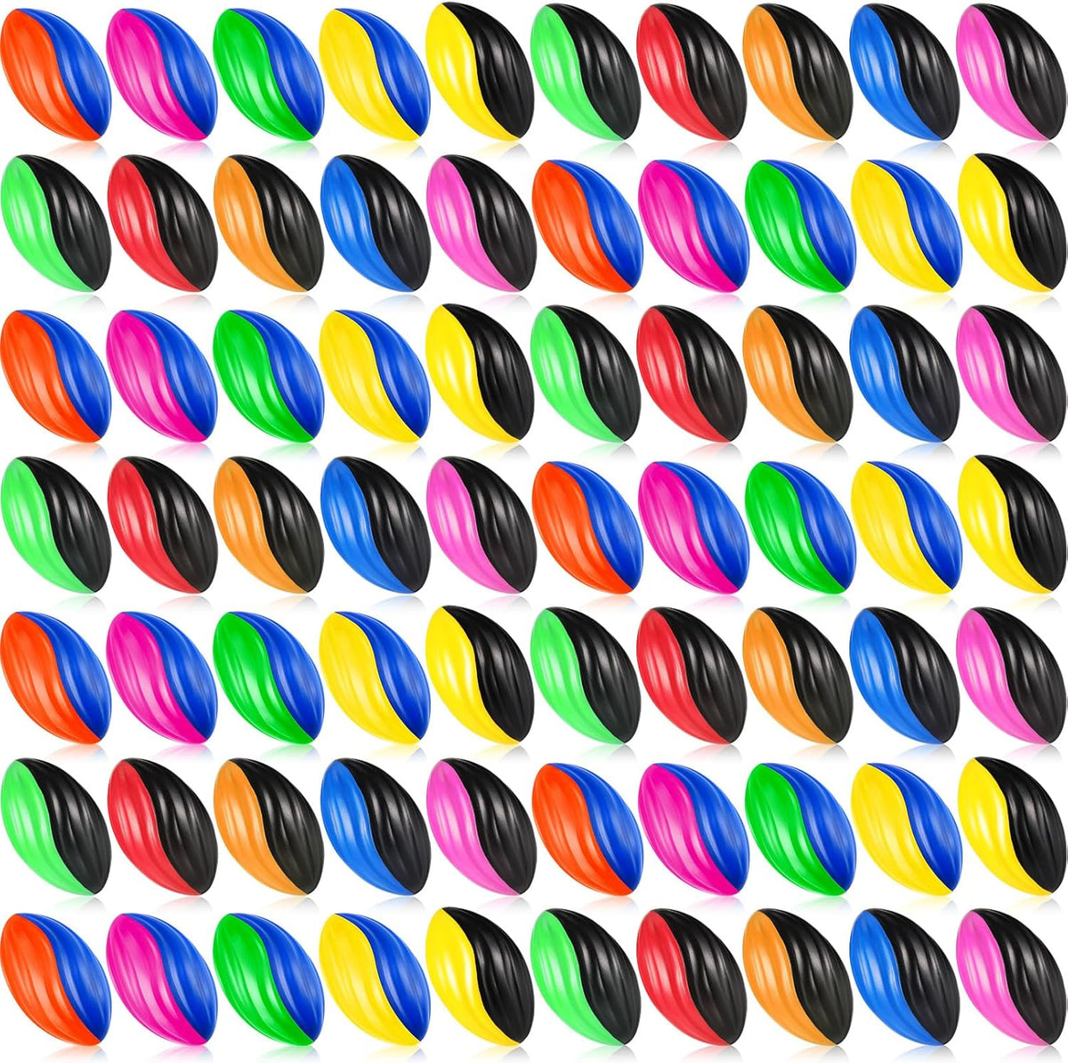 Jerify mini foam footballs pack front view showing assorted colors