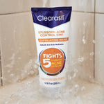 Clearasil stubborn acne treatment bottle with size details