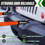 Detailed view of the reinforced eye-to-eye loop ends designed for hoist attachment