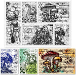 GLOBLELAND vintage mushroom clear stamp front view sheet