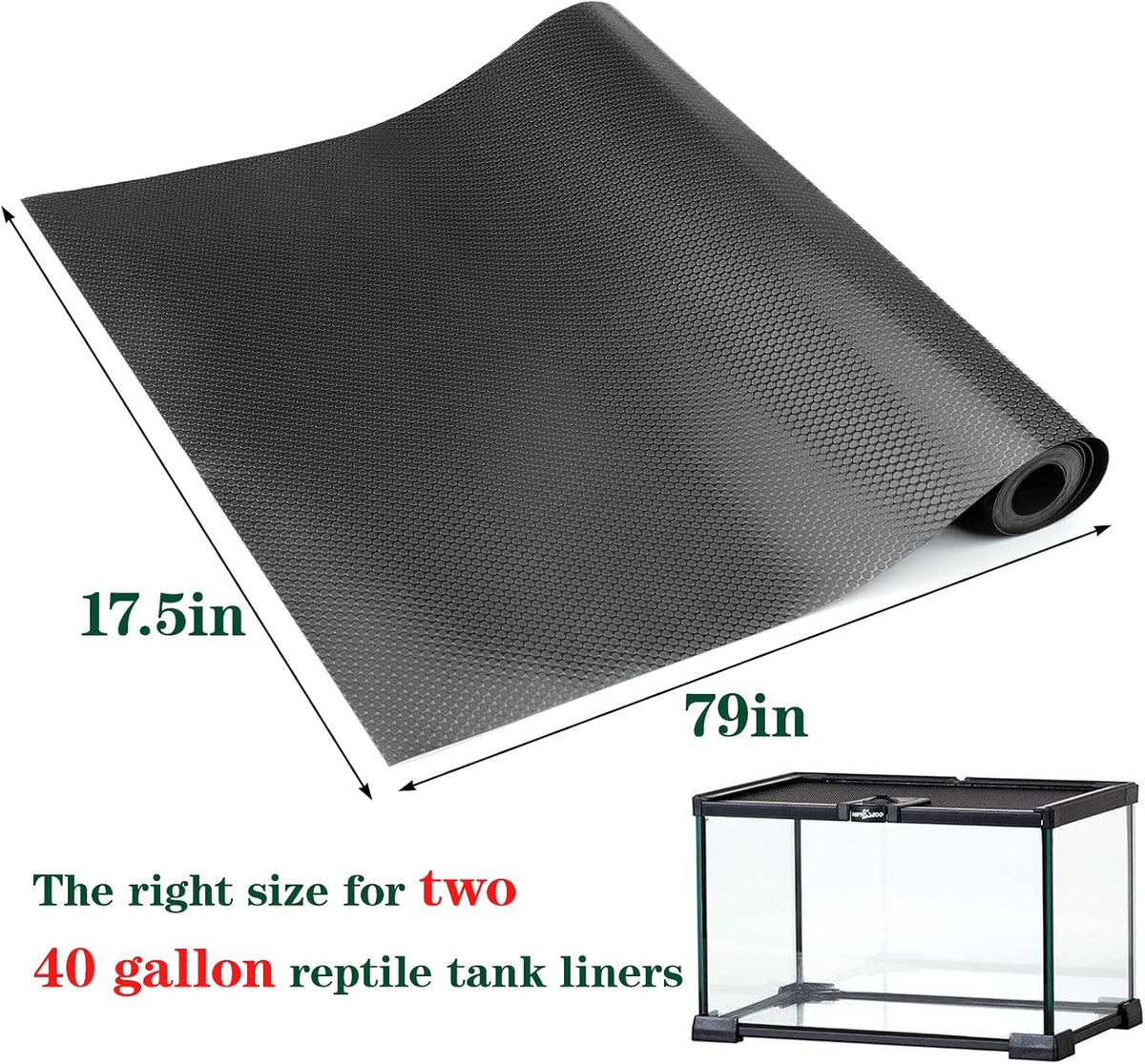 Tear resistant premium reptile cage liner rolled out on a flat surface.