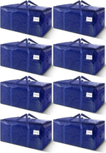 8 Pack Extra Heavy Duty Large Moving Bags with Strong Zipper & Carrying Handles, Sturdy Clothes Storage Bags Totes Bins, Packing Bag Move Boxes College Moving Supplies, Dark Blue - 24 gal - Image 15