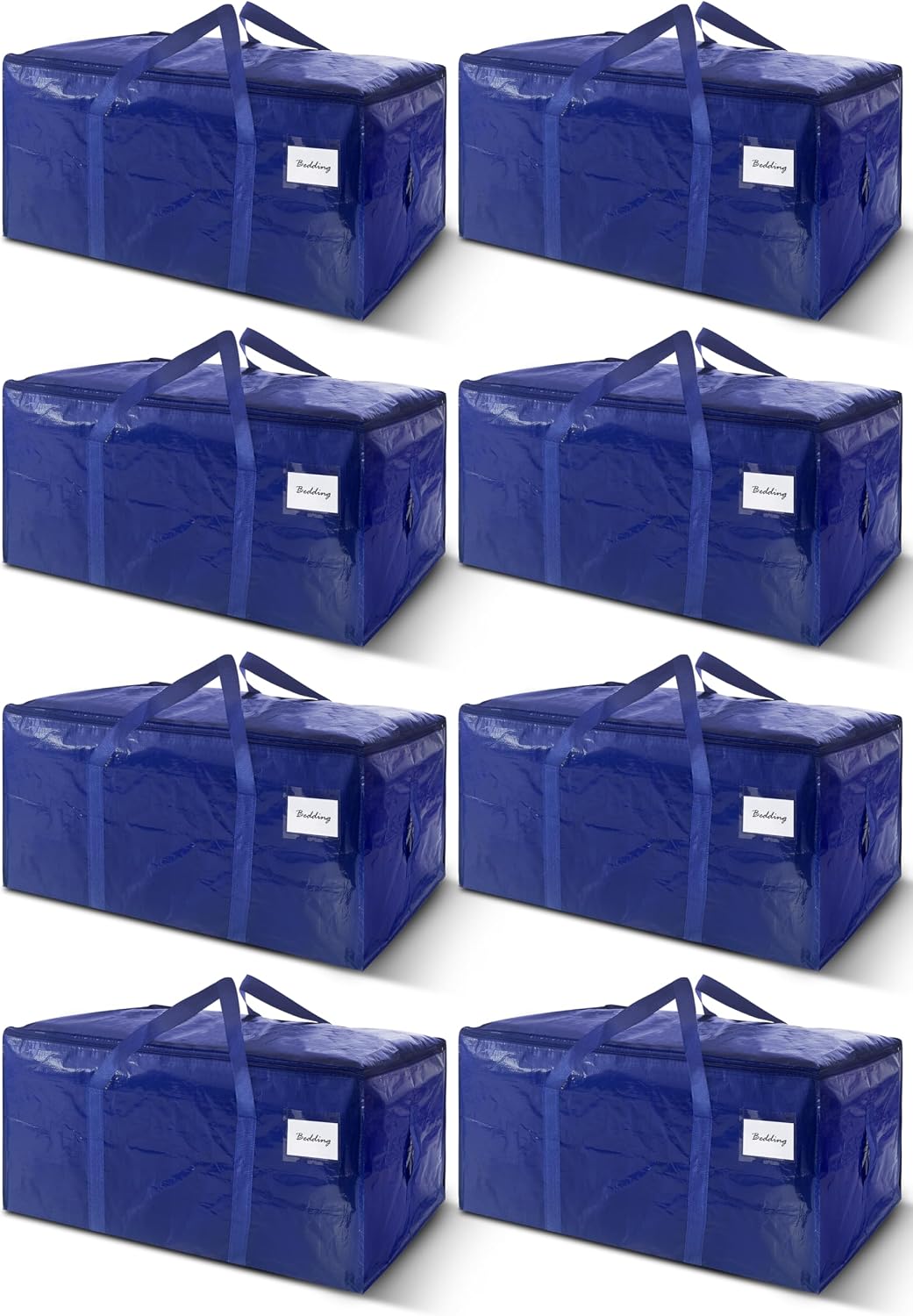 8 Pack Extra Heavy Duty Large Moving Bags with Strong Zipper & Carrying Handles, Sturdy Clothes Storage Bags Totes Bins, Packing Bag Move Boxes College Moving Supplies, Dark Blue - 24 gal - Image 15