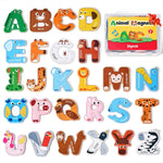 JoyCat wooden thick alphabet magnets set front view on table