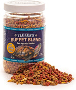 Fluker's floating pellets with freeze dried river shrimp and mealworms reptile food