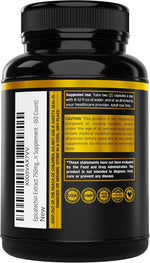 Back of bottle showing supplement facts for Epicatechin