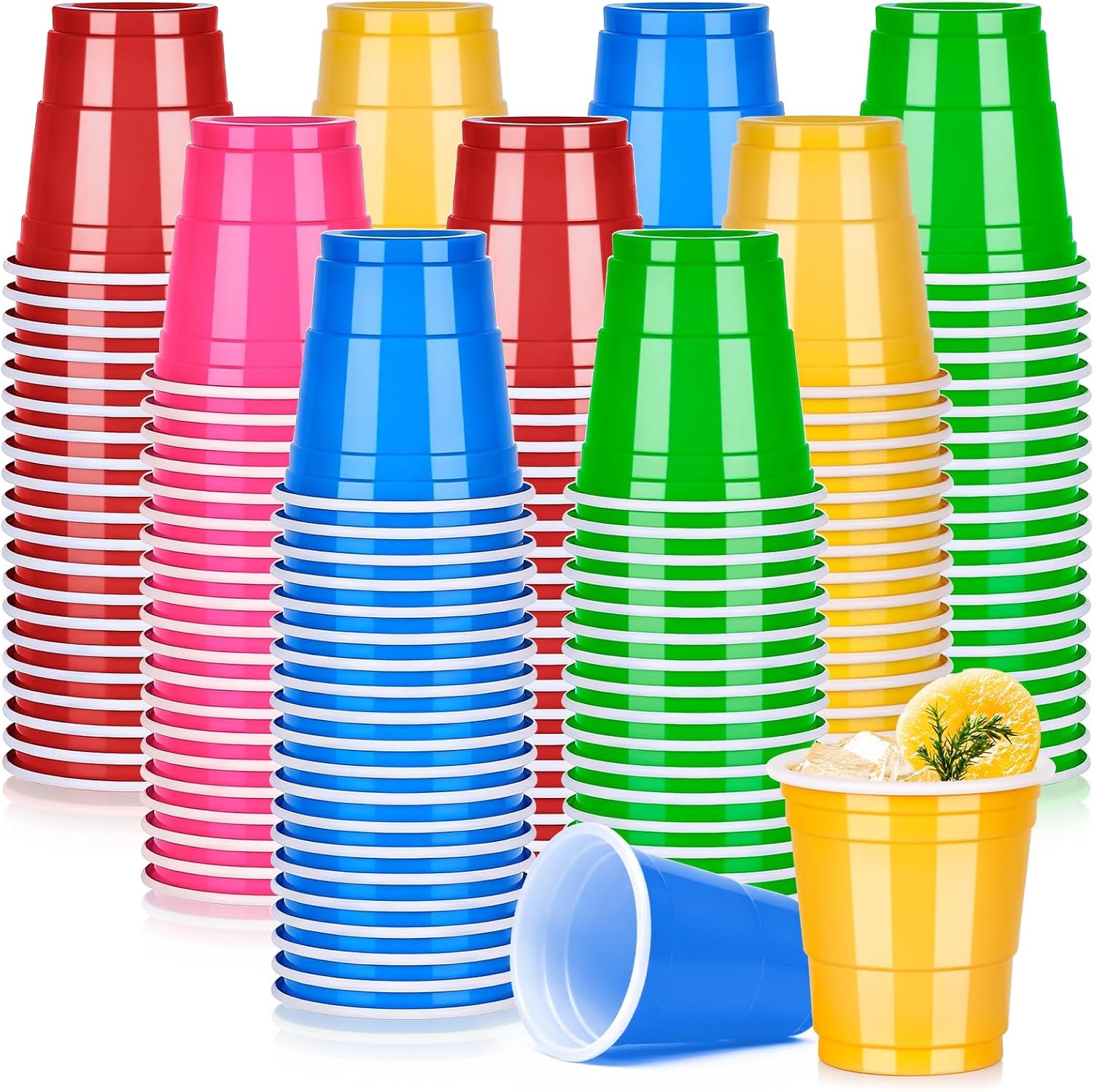 Lounsweer 200 pack disposable shot glasses front view for party supplies.