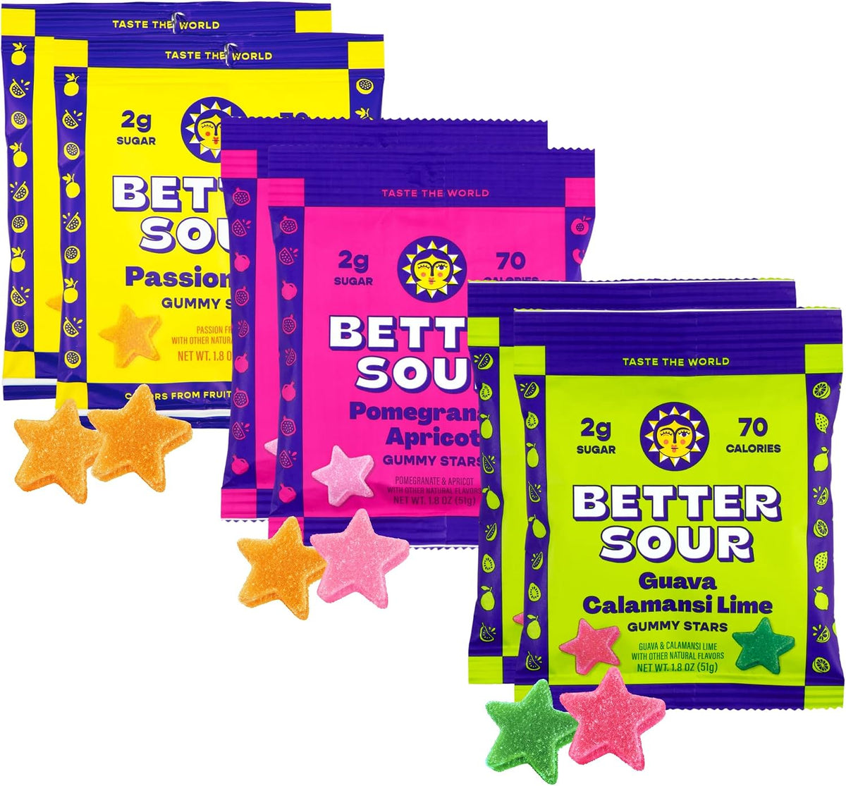 Better Sour Pomegranate Apricot Gummy Stars Candy, Healthy Candy with Low Sugar Gummies, Fiber Gummies with Added Fiber (Pack of 10) - Image 10