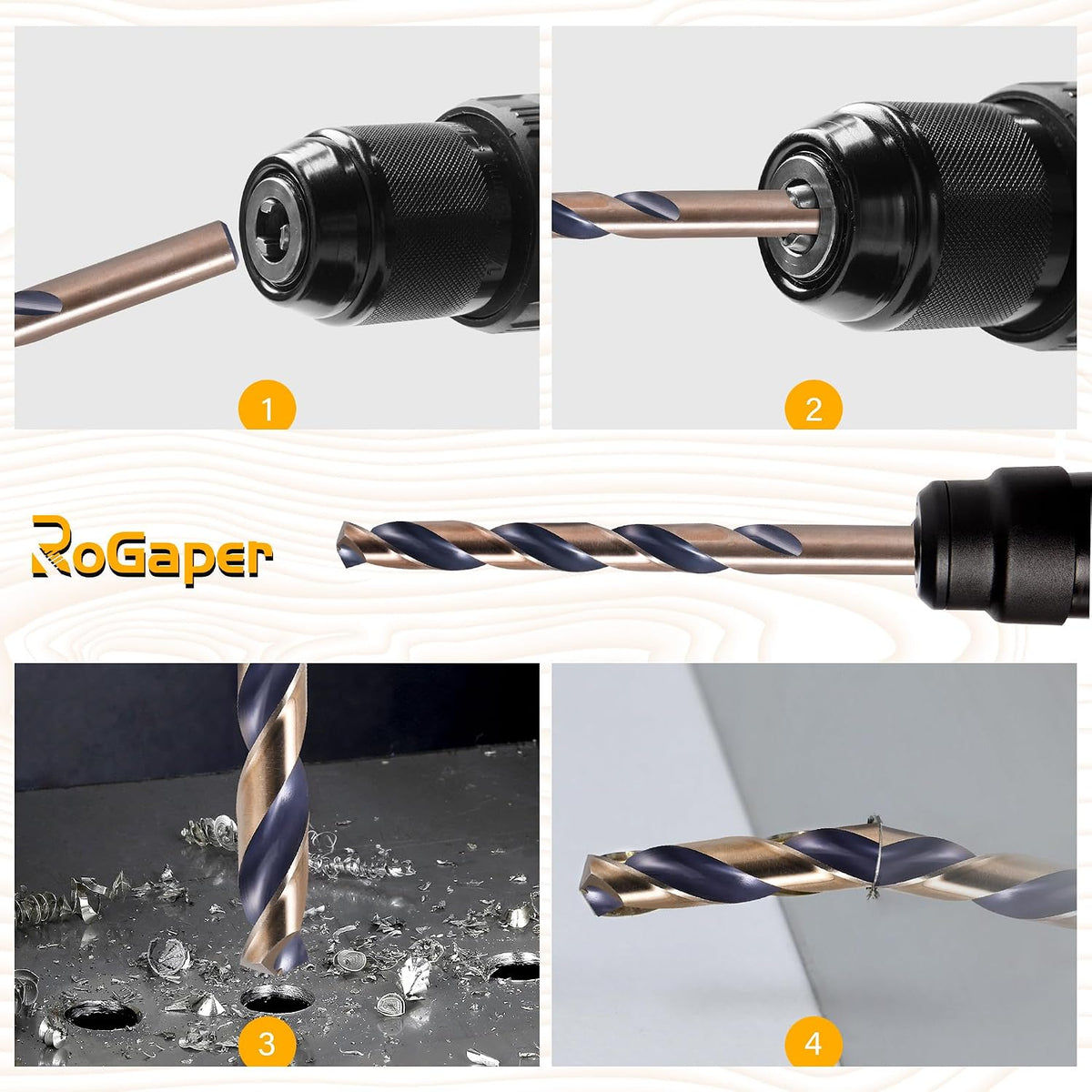 Rogaper 135 degree split point drill bit tip