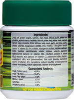 Ocean Nutrition cichlid vegi flake packaging back label