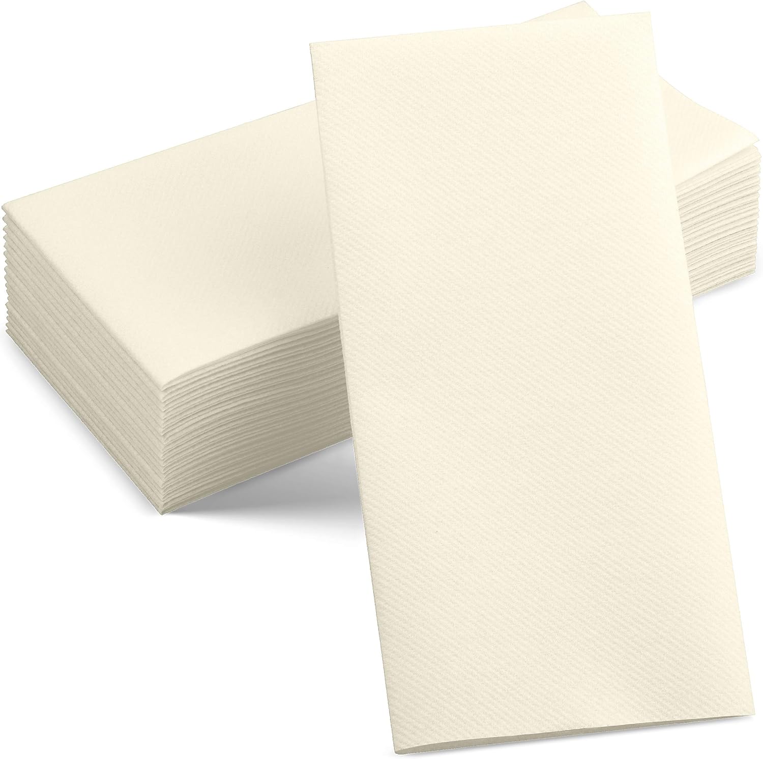 Servietto disposable linen-feel champagne napkins front view