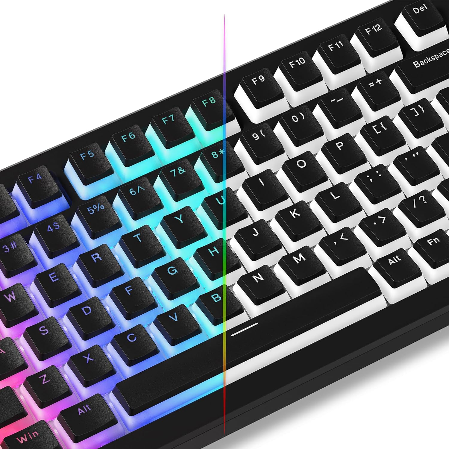 Womier Pudding Keycaps black custom keyboard upgrade front view