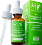 SeoulCeuticals Organic Polyglutamic Acid Korean Serum front view for intense skin hydration