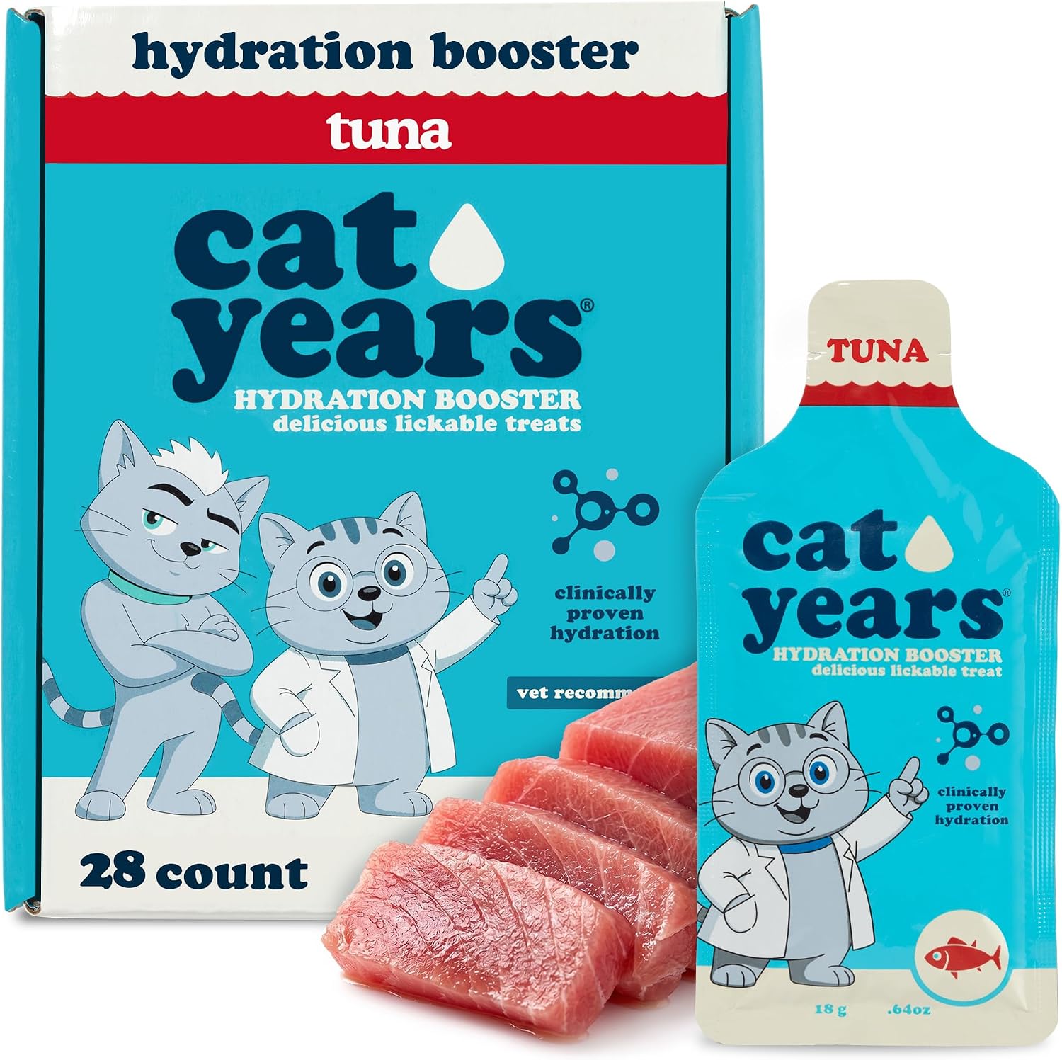 Cat Years Daily Lickable Cat Treat Tuna 28 Pack front view