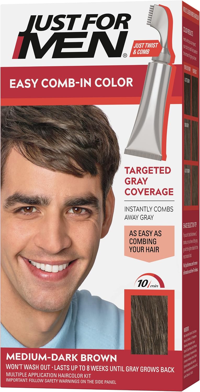 Just For Men Easy Comb-In Color Medium-Dark Brown front view