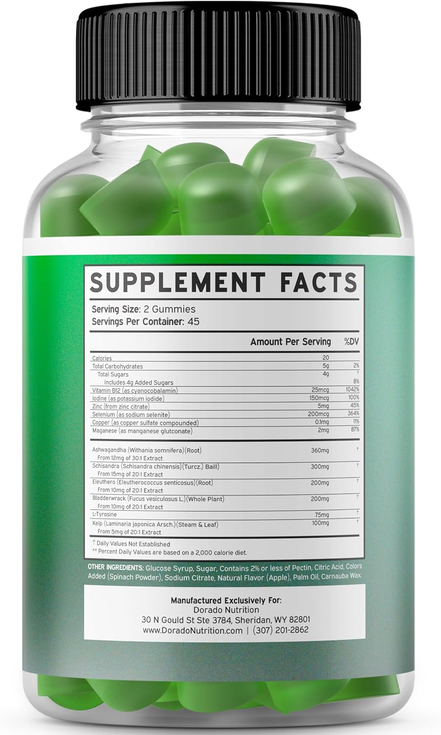 Dorado Nutrition thyroid support supplement ingredient list