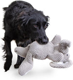 goDog Checkers Elephant Tough Plush Toy with Chew Guard Technology, Durable Checkered Fabric & Squeaker for Active Play, Gray, Large - Image 9
