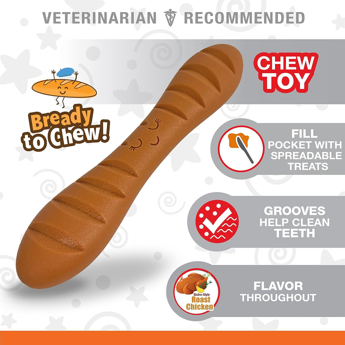 Nylabone aggressive chewer toy side angle