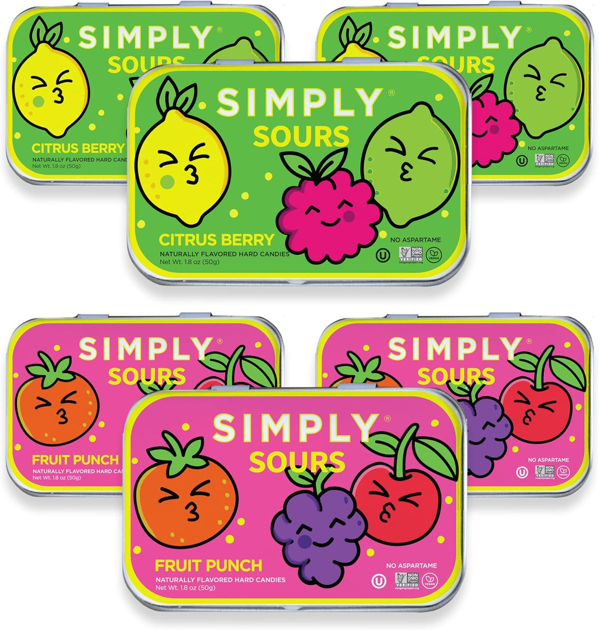 SIMPLY Sours Citrus Berry Sour Hard Candy Tins (3 Pack), Vegan, Non-GMO, No Corn Syrup, No Artificial Colors or Flavors - Image 12