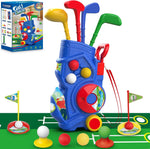 Letapapa Toddler Golf Set with blue cart and clubs front view