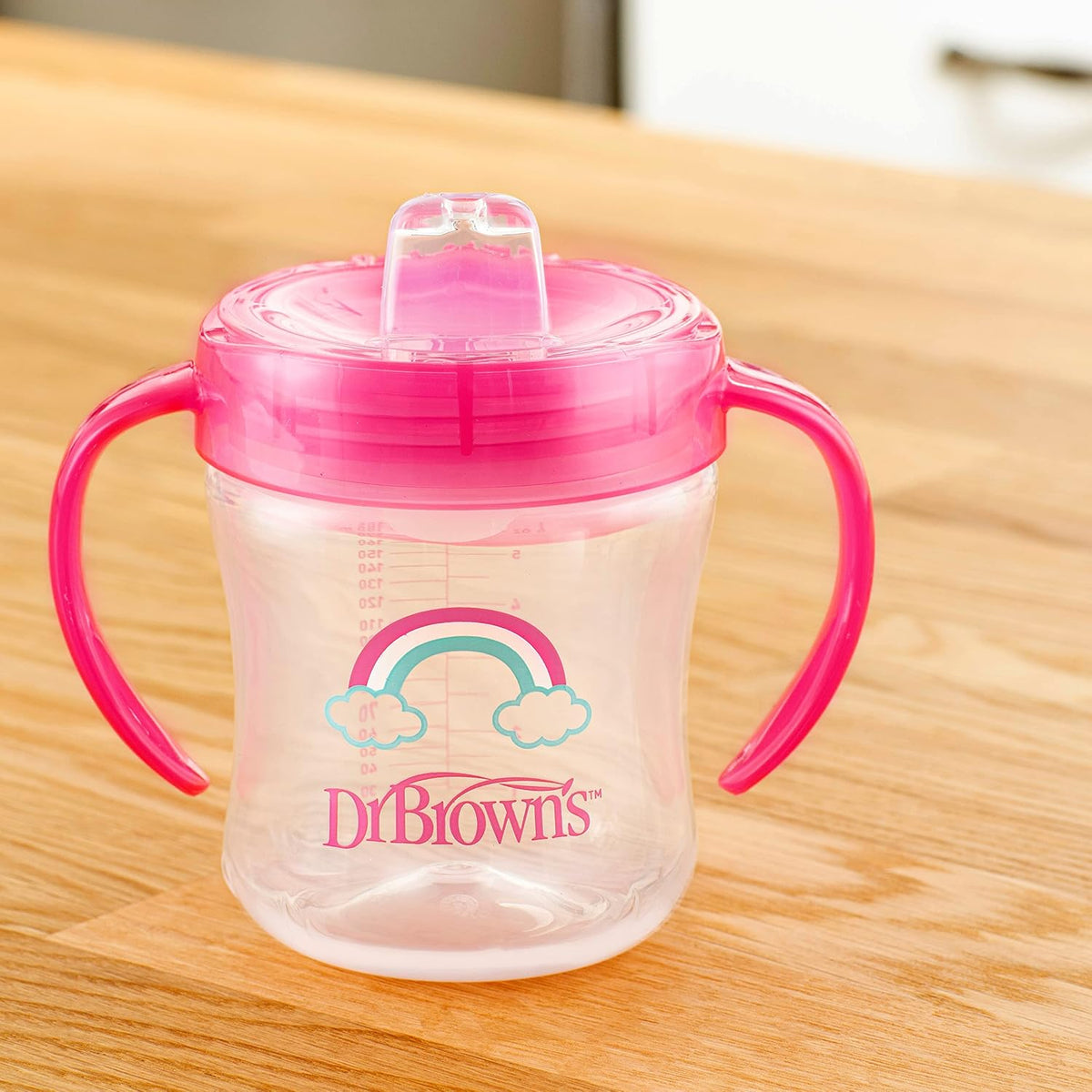 Dr. Brown's toddler cup showing the cute star and rainbow pattern