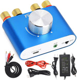 Facmogu F900S mini Bluetooth power amplifier front view showing large volume knob