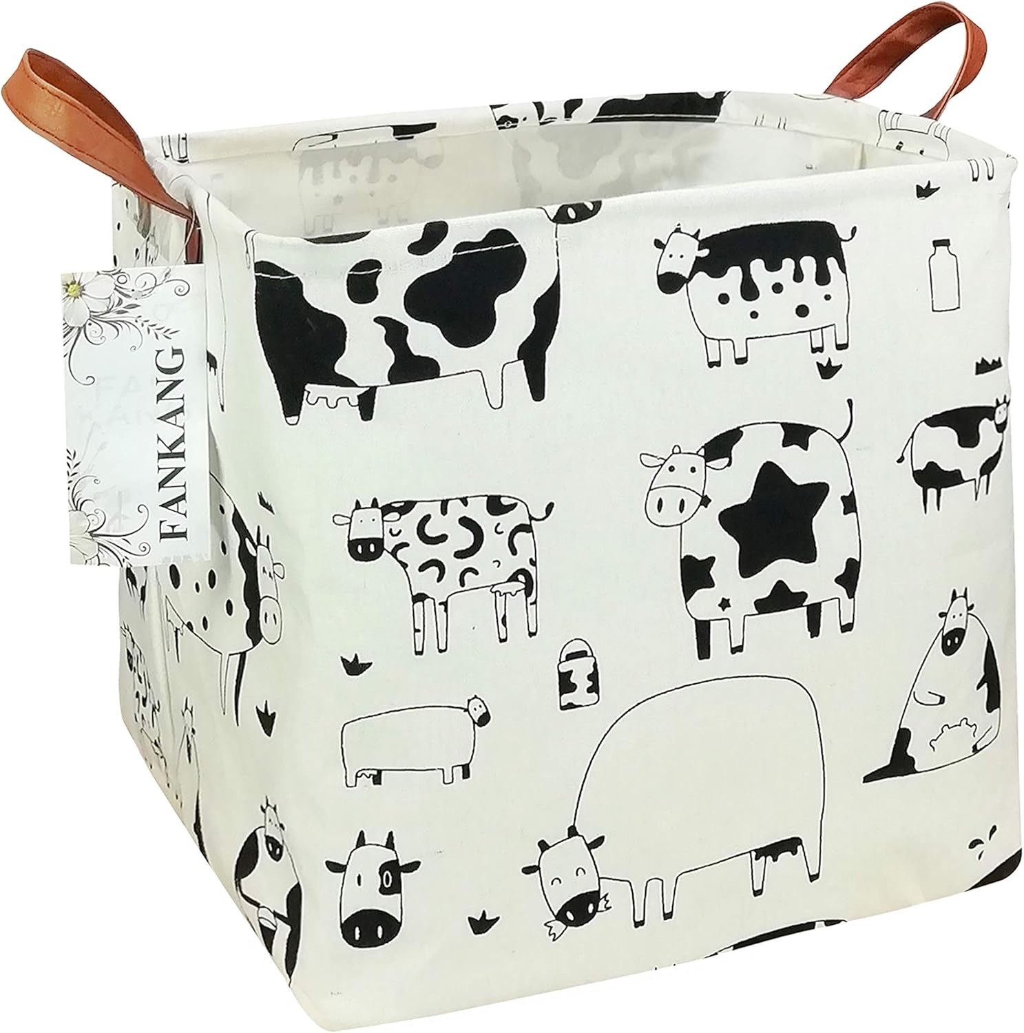 Fankang square nursery hamper with cow print front view