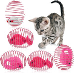 Jecery 25 Pcs Cat Spring Balls Toys Stretchable Rolling Balls Colorful Playful Coils Interactive Action Toy Caged Rats for Kitten Pet Supplies (Mouse and Bell,Colorful) - Image 13