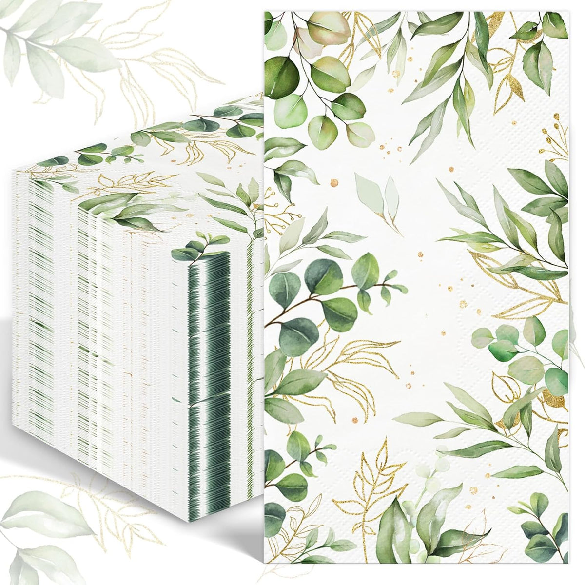 Ianfeph Greenery Paper Napkins front view 100 pack
