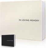 Zicoto linen funeral guest book front cover view