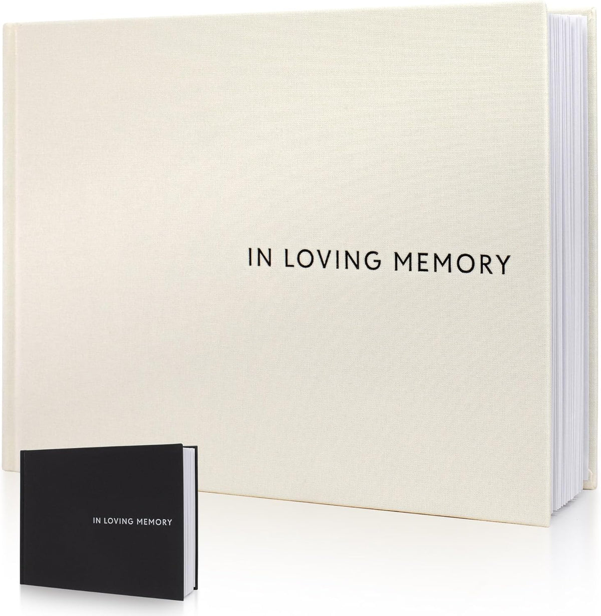 Zicoto linen funeral guest book front cover view