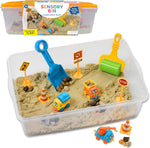 Creativity for Kids Construction Zone Sensory Bin front view with accessories