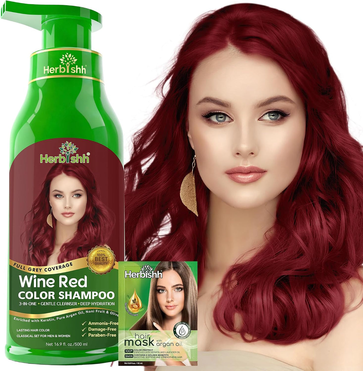 Herbishh Black Hair Dye Shampoo for Gray Hair Coverage 500ml - Image 15