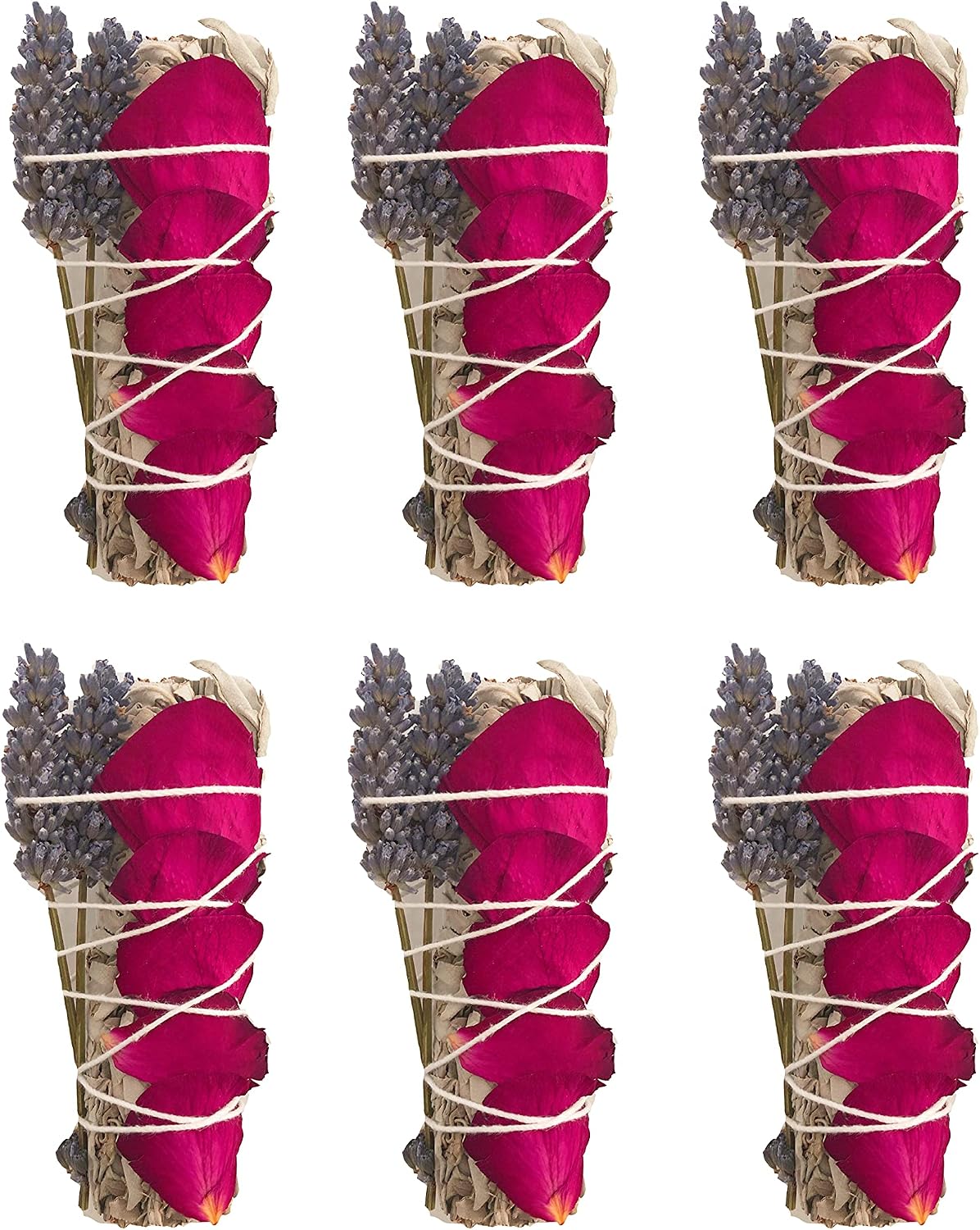 Smudge Sticks Sampler - 1 White Sage with Rose and Lavender, 1 Rosemary, 1 Cedar, 1 Sweetgrass White Sage and 1 Black Sage - Image 14