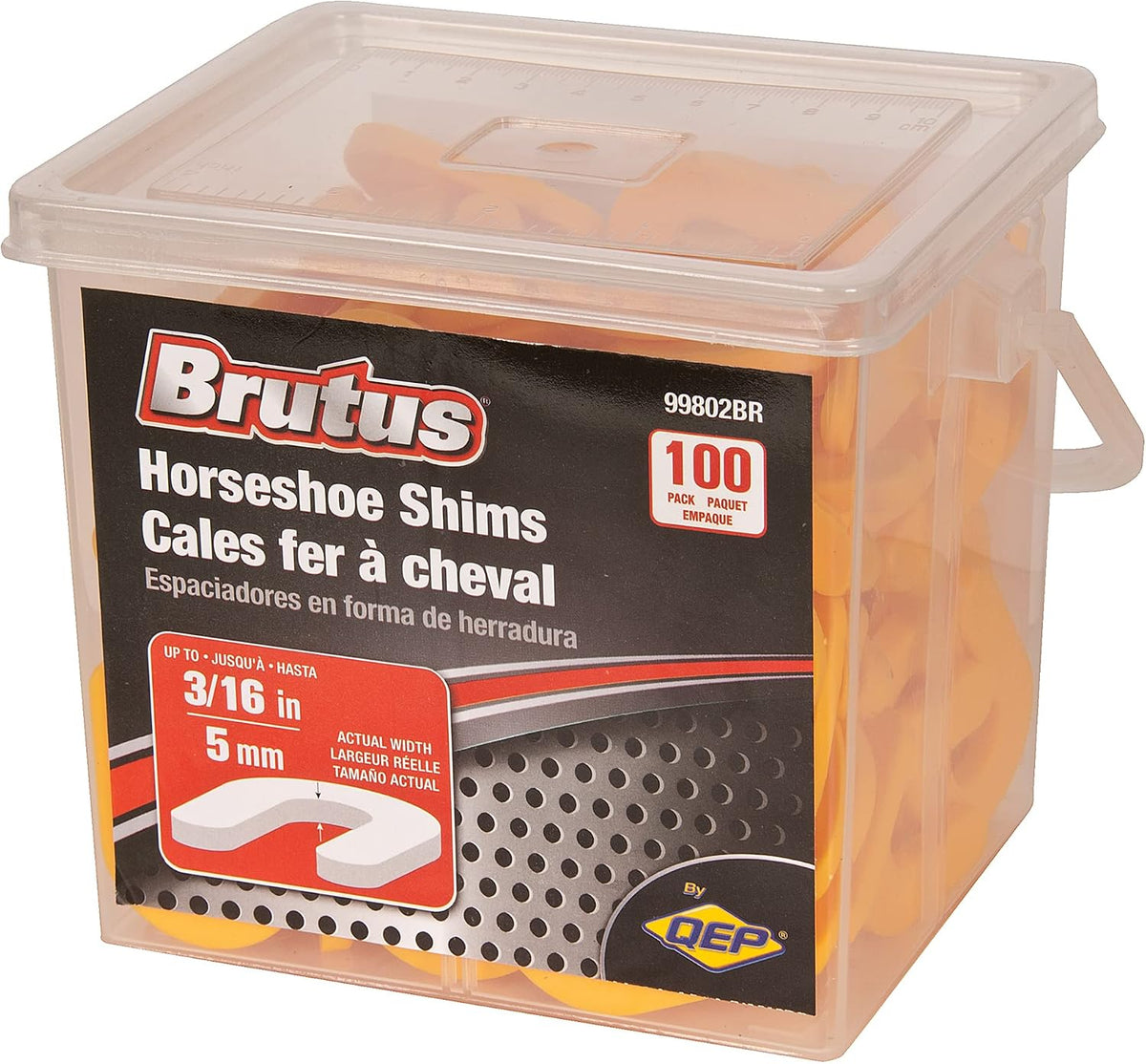 Brutus tile spacers packaged in reusable container