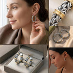 LeCalla 925 silver hoop earrings close up detail