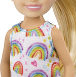 Mattel Club Chelsea blonde doll ponytail hairstyle close up