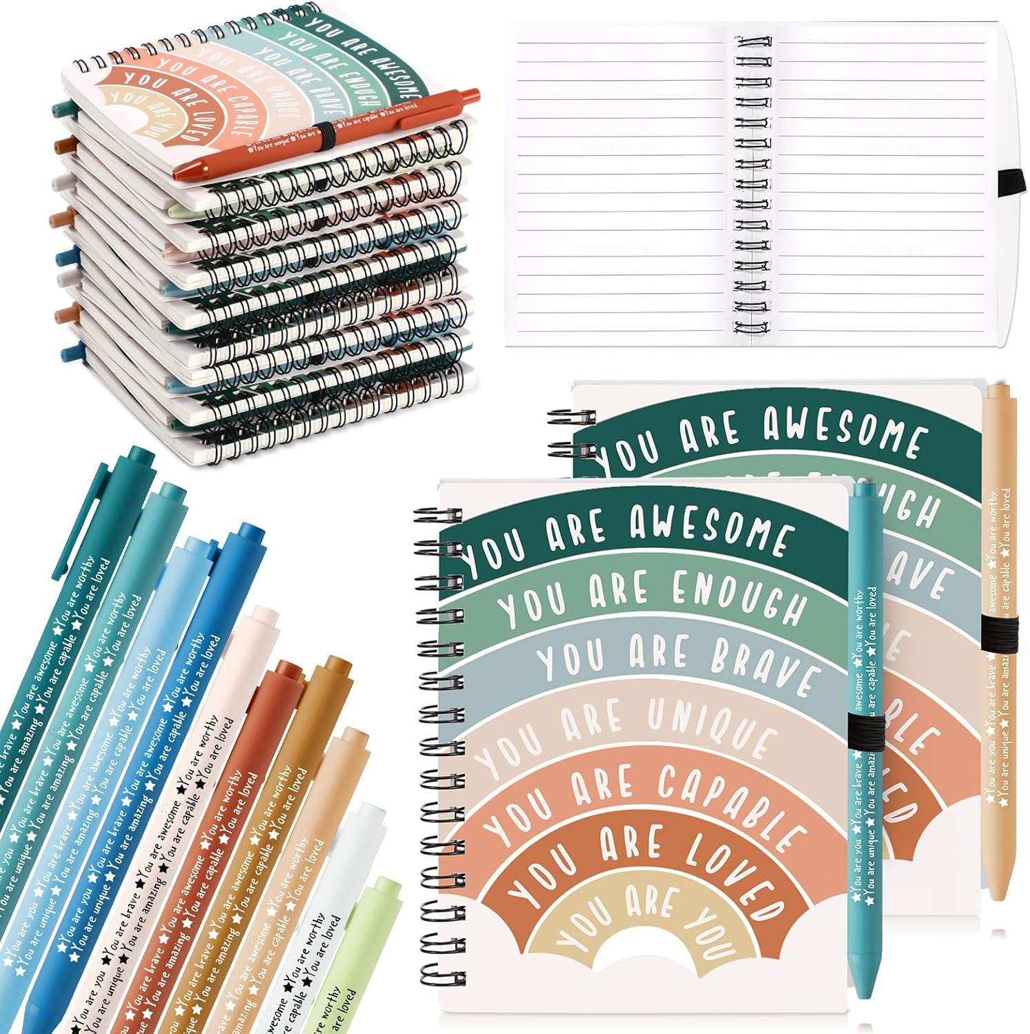 Thenshop mental health affirmation journal set front view for corporate gifting