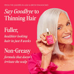 Grande Cosmetics thinning hair serum bottle next to retail box