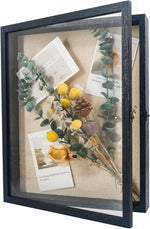 GraduationMall 11x14 Shadow Box Frame Solid Wood Glass Door Display Case with Linen Back and 6 Stick Pins,1.5 inches Interior Depth,Ideal for Memorabilia Pictures Flowers Medals Tickets - Image 10