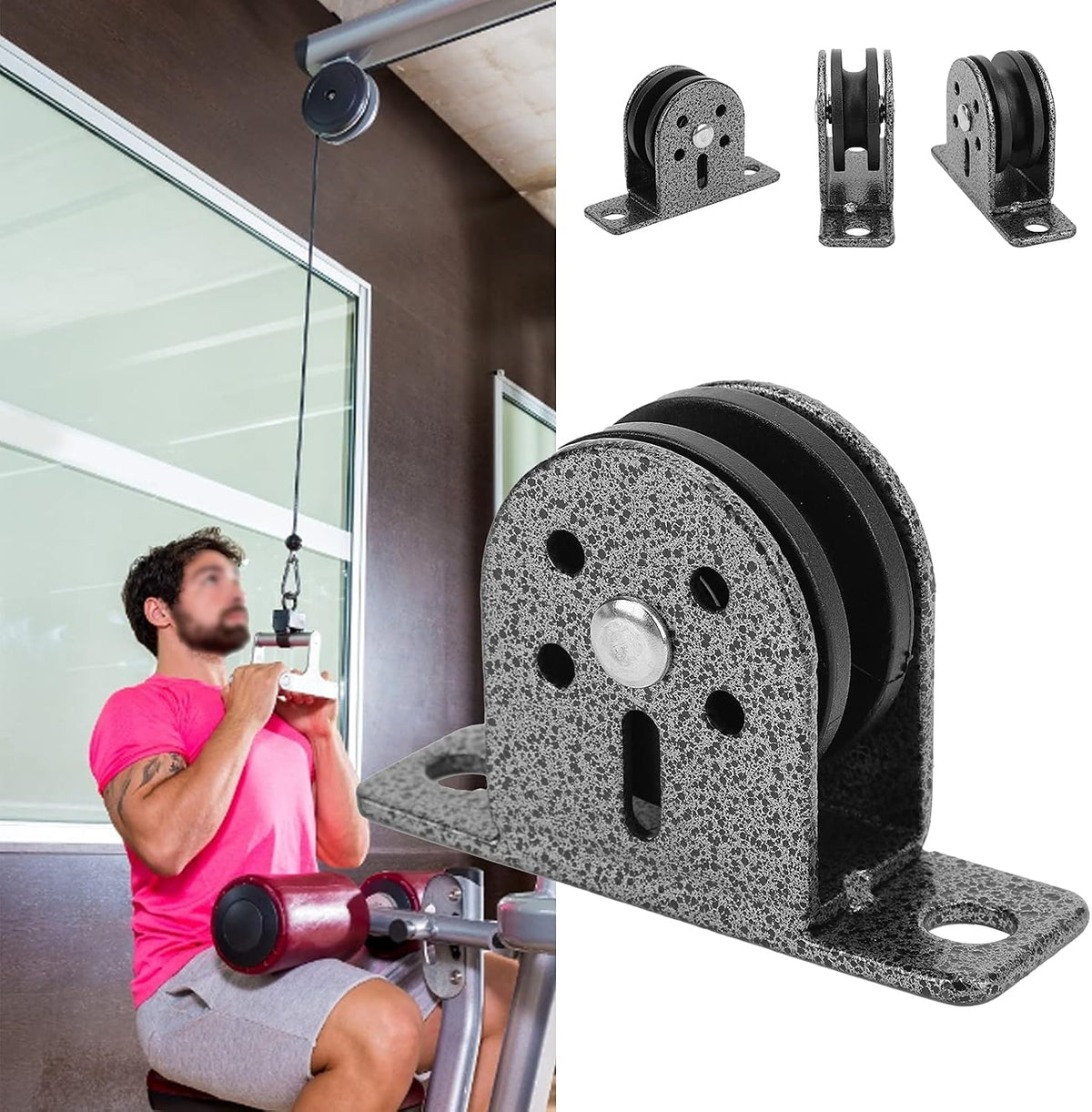 Lvifloae fitness accessory pulley block demonstrated with traction rope