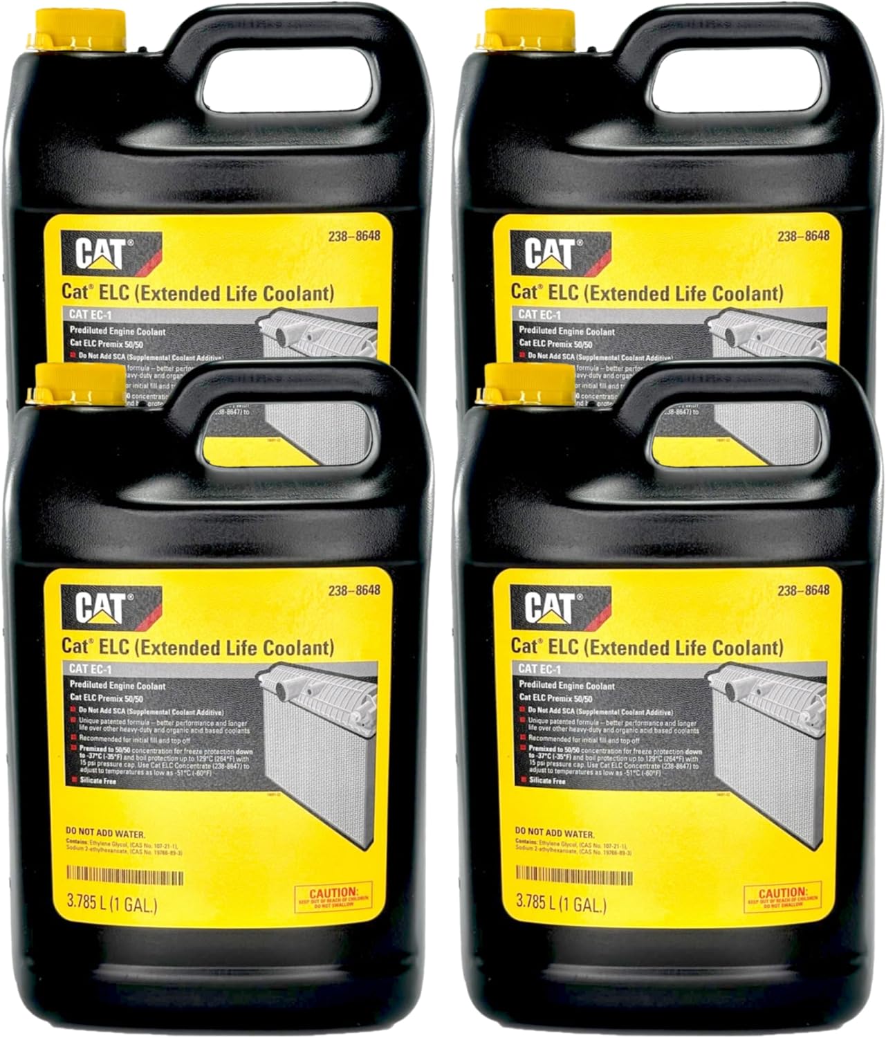 CAT 238-8648 Extended Life Coolant 50/50 Premix front view of 1 gallon jug