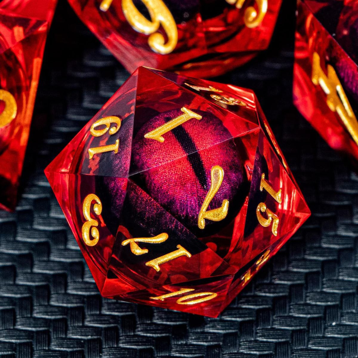 ARUOHHA DND Resin Dice Dragon Eye Liquid Core Polyhedral D and D Dice Set with Gift Box, Green Sharp Edged Dice Role Playing Game D20 D12 D10 D8 D6 D4 - Image 13