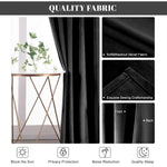 Thermal insulated window treatment hanging in a modern living room