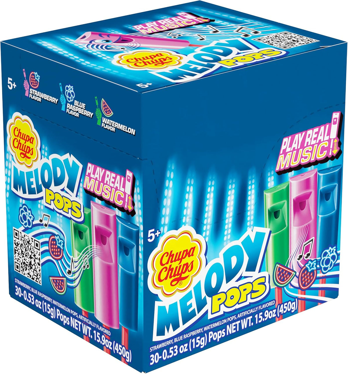 Close up of the extending plunger stick on a Chupa Chups melody lollipop.