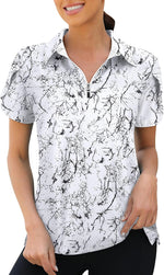 Viracy Womens Golf Polo Shirts 1/4 Zip Up Overlap Short Sleeve Quick Dry Workout Tops - Image 15