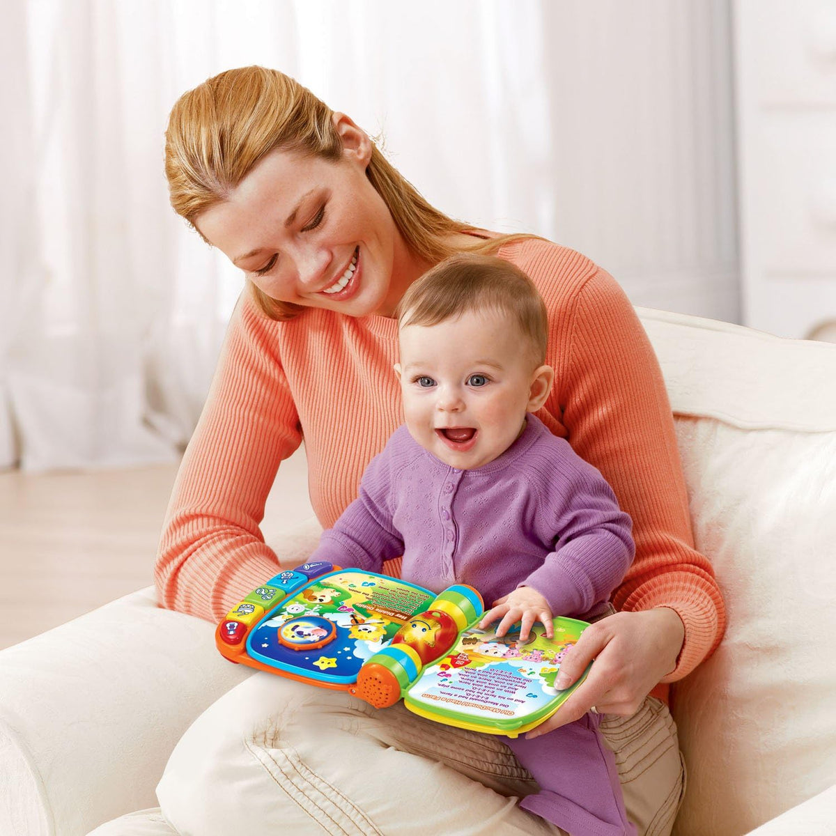 VTech Musical Rhymes Book Red slide and twist play pieces detail