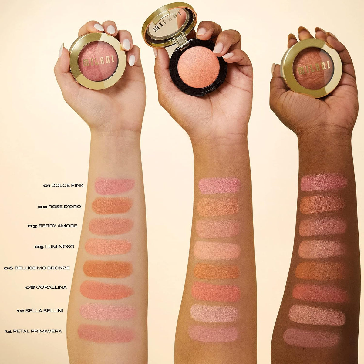 Milani Baked Blush, Powder Blush for Cheeks, Cruelty Free Makeup - Shape, Contour & Highlight Face for a Shimmery or Matte Finish -Luminoso - Image 8