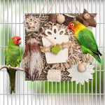 Kyouki natural foraging box elements including dried starfruit for small parrots side view